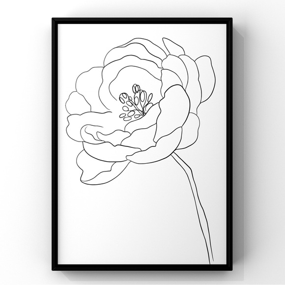 ✨NEW✨Original 8x10 Illustration Minimalist Flower Art Print Un… - Picture 1 of 3